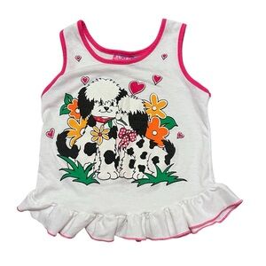 Vintage Hollywood Design Studio Dog Puff Print Tank Top